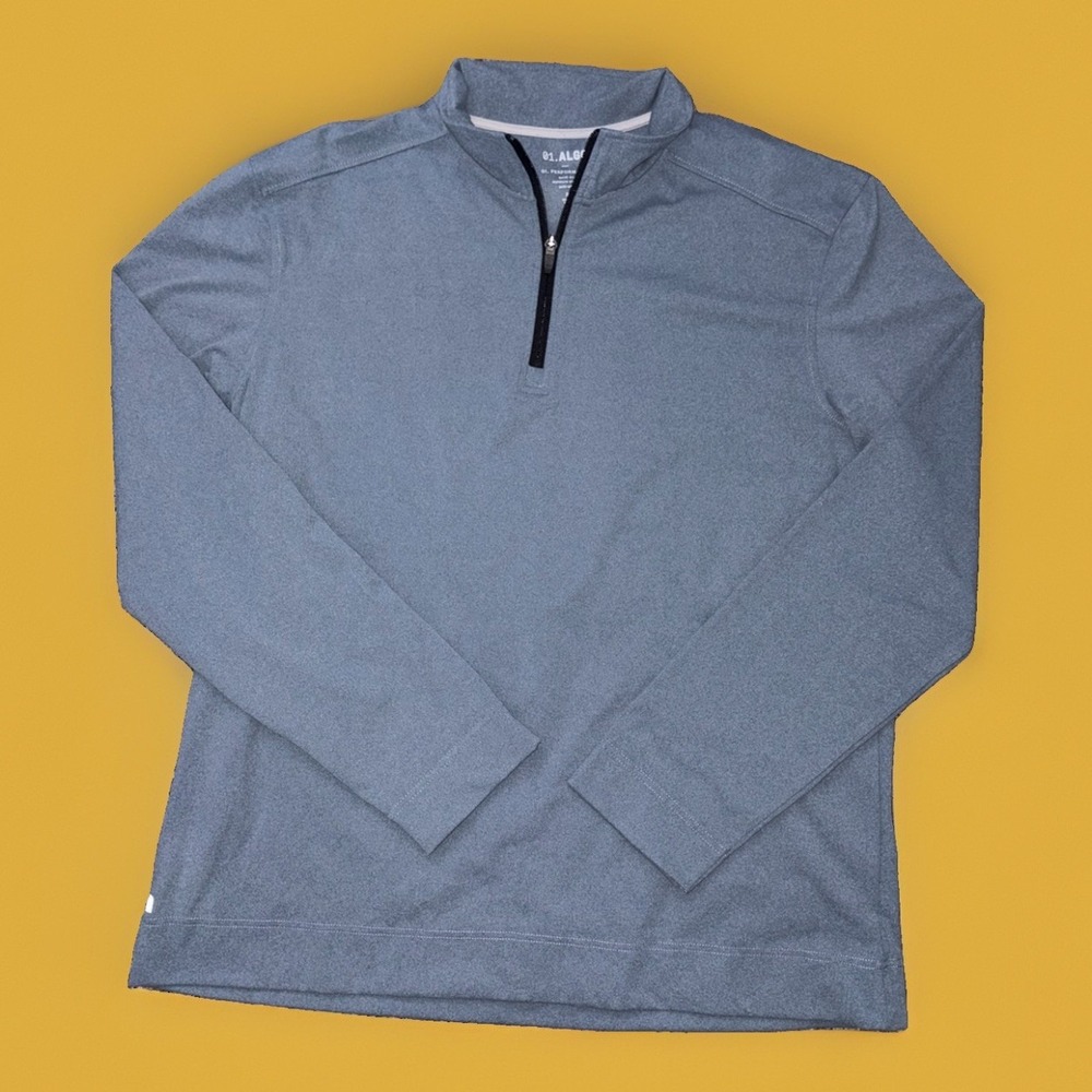 01.Algo Performance Sweatshirt Long Sleeve Quarter Zip Blue XL Mens Quick Dry